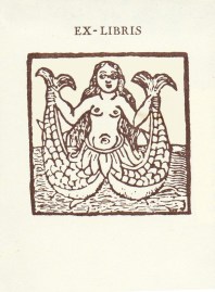 Ex-libris sirena amb dues cues a krappabcn