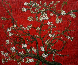 Vincent van Gogh Almond branches in blossom red